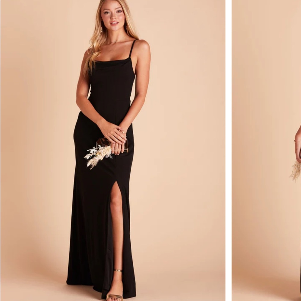 Birdy grey ASH DRESS
CREPE BLACK bridesmaid dress long slit